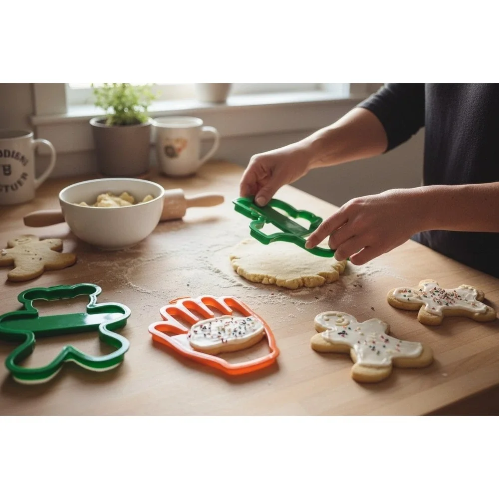 Wilton Giant Cookie Cutter Set 3 Piece Train Teddy Bear Hand Green Orange